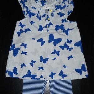 2T Sleeveless Butterfly Top & Pants SET